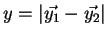 $ y = \vert\vec{y_1}-\vec{y_2}\vert$
