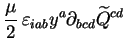 $\displaystyle \frac{\mu}{2}\,
\varepsilon_{iab} y^a \partial_{bcd} \widetilde{Q}^{cd}$