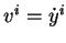 $ v^i = \dot{y}^i$