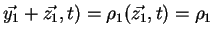 $\displaystyle \vec{y_1}+\vec{z_1},t) = \rho_1(\vec{z_1},t) = \rho_1$