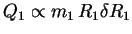 $ Q_1 \propto m_1\, R_1 \delta R_1$