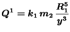 $\displaystyle Q^1 = k_1\, m_2\, \frac{R_1^5}{y^3}$